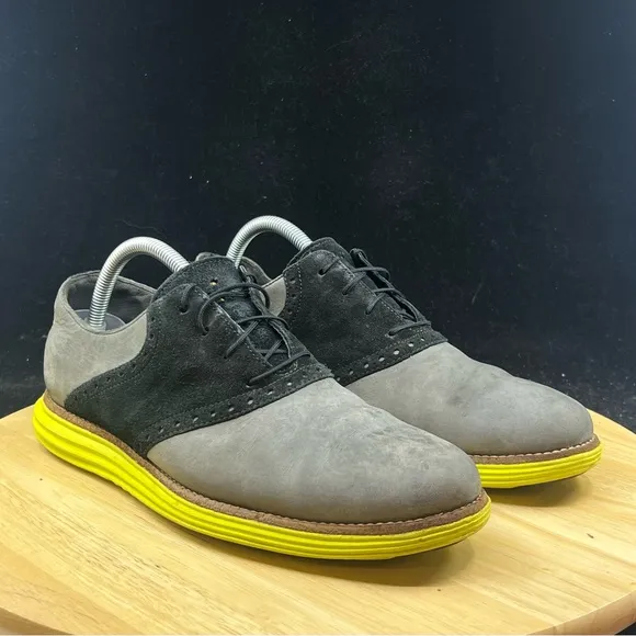 Cole Haan Lunarlon Grand Leather Oxford Shoes Brown/ Green Men’s Size 8
