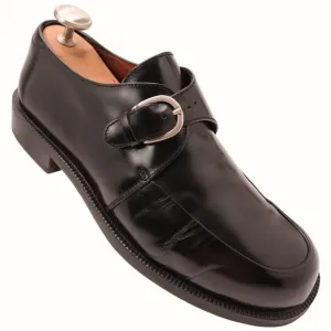 Cole Haan Mens 10D Black Leather Monk Strap Loafers Buckle Dress Shoes Slip-ons