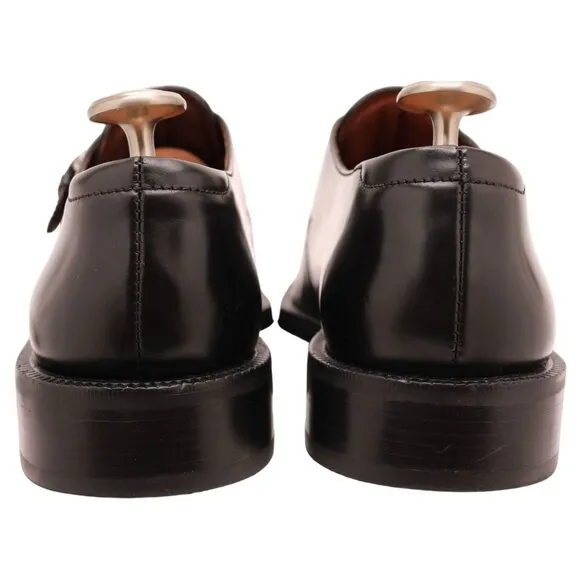 Cole Haan Mens 10D Black Leather Monk Strap Loafers Buckle Dress Shoes Slip-ons