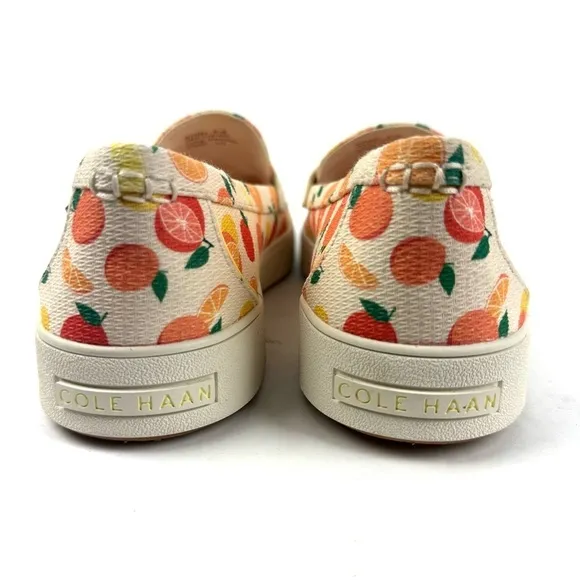 Cole Haan Nantucket Penny Loafer 8.5 Orange Canvas Slip On Shoes Womens NEW