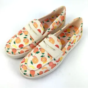Cole Haan Nantucket Penny Loafer 8.5 Orange Canvas Slip On Shoes Womens NEW