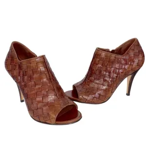 Cole Haan Nike Air Cassandra Woven Braided Zip Peep Toe Bootie