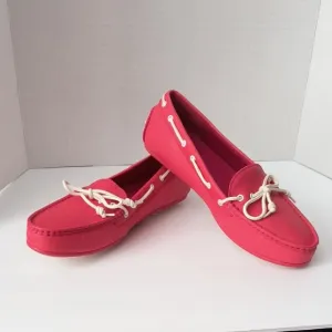 Cole Haan Pink Moccasin Shoes with Lace Detailing