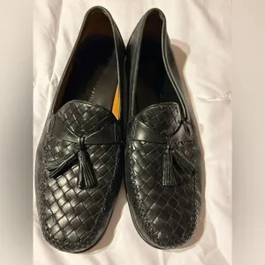 COLE HAAN RESORT MEN'S 12 D TASSEL LOAFER SHOES BLACK LEATHER
