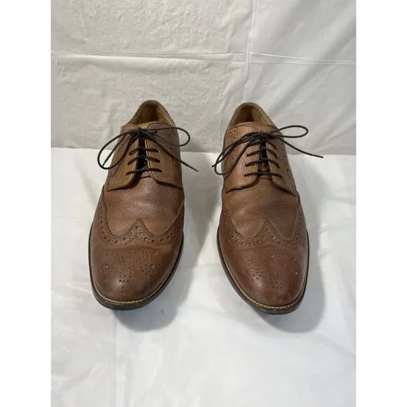 Cole Haan Shoes Benton Leather Wingtip Derby C12362 BrownSize 11M