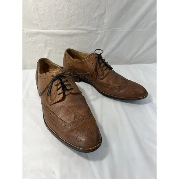 Cole Haan Shoes Benton Leather Wingtip Derby C12362 BrownSize 11M