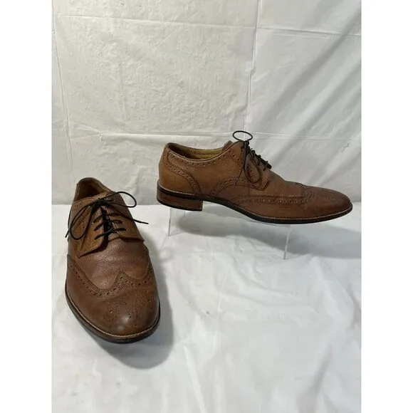 Cole Haan Shoes Benton Leather Wingtip Derby C12362 BrownSize 11M