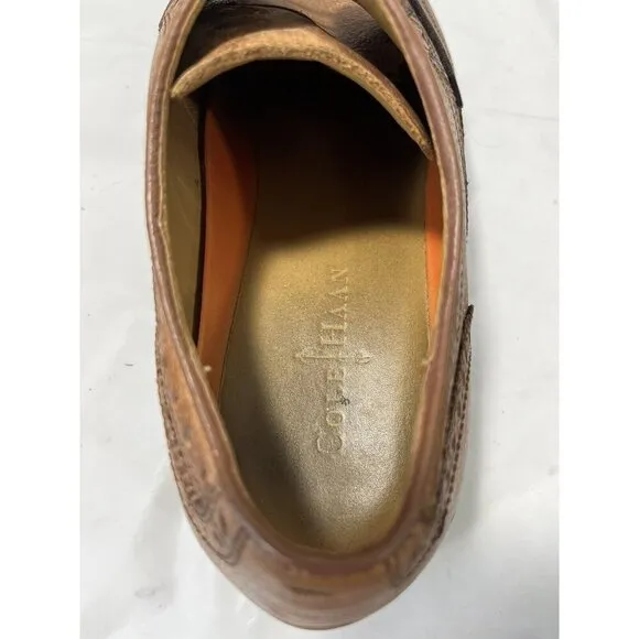 Cole Haan Shoes Benton Leather Wingtip Derby C12362 BrownSize 11M