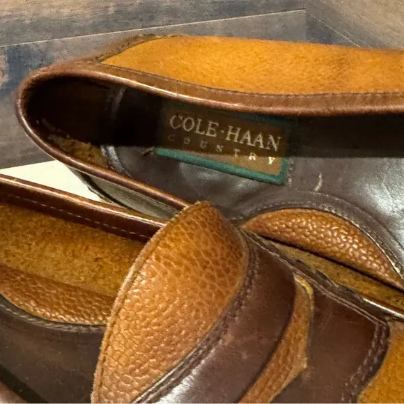 Cole Haan Shoes Mens 10.5M Brown Leather Driving Moccasins Penny Loafers Slip On