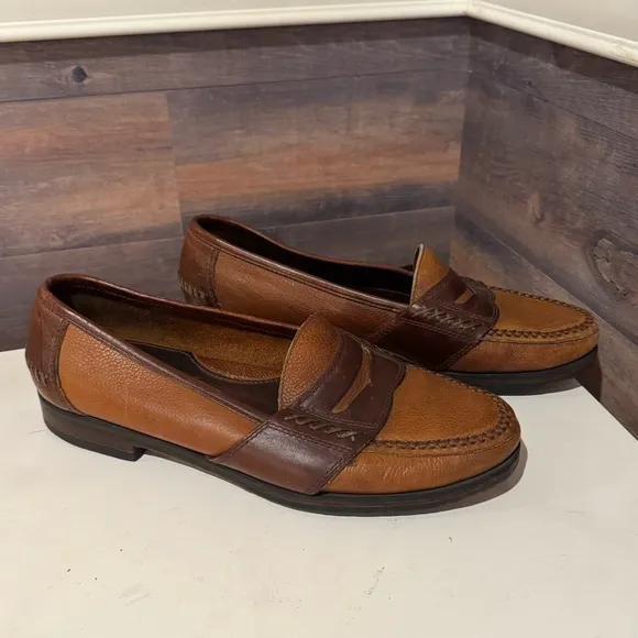 Cole Haan Shoes Mens 10.5M Brown Leather Driving Moccasins Penny Loafers Slip On