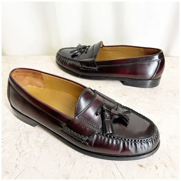 Cole Haan Shoes Mens 11 Cordovan Brown Leather Loafers Tassel Handstitched NICE!
