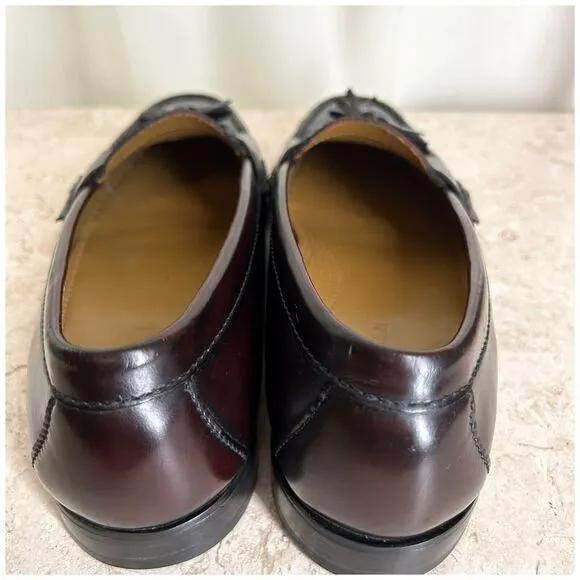 Cole Haan Shoes Mens 11 Cordovan Brown Leather Loafers Tassel Handstitched NICE!