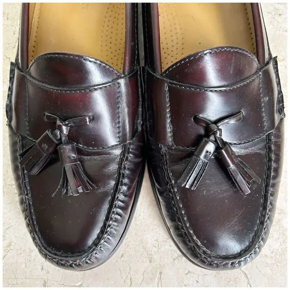 Cole Haan Shoes Mens 11 Cordovan Brown Leather Loafers Tassel Handstitched NICE!