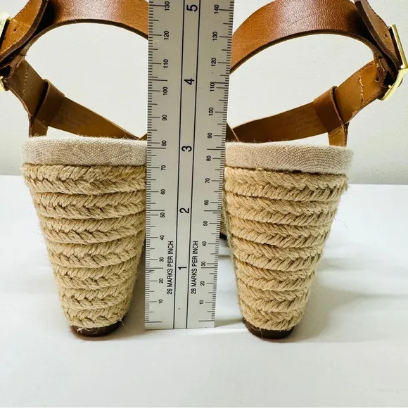 Cole Haan Women Crystal Leather Wedges Sandals Brown Sz 8 Narrow Casual Summer