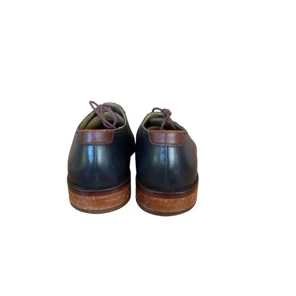 Cole Haan Womens Brown And Blue Colorblock Leather Oxford Dress Shoes Size 11