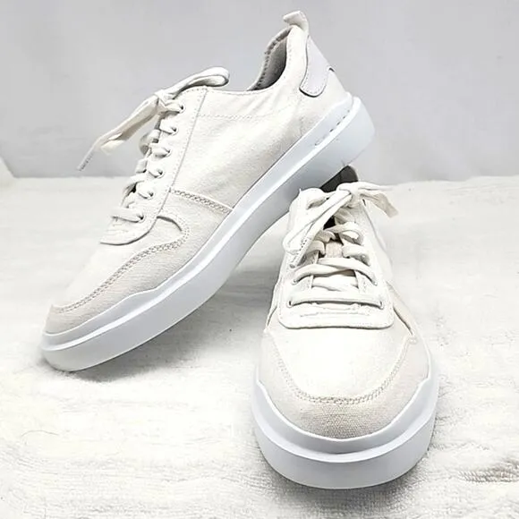 🔥COLE HAAN🔥GRANDPRO RALLY  WHITE CANVAS COURT SNEAKERS LADIES 8 NWOB🔥NICE🔥