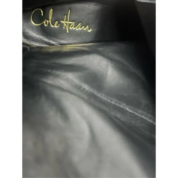 Cole Haan NikeAir Black Leather Knee High Heeled Boots Women’s Size 9.5
