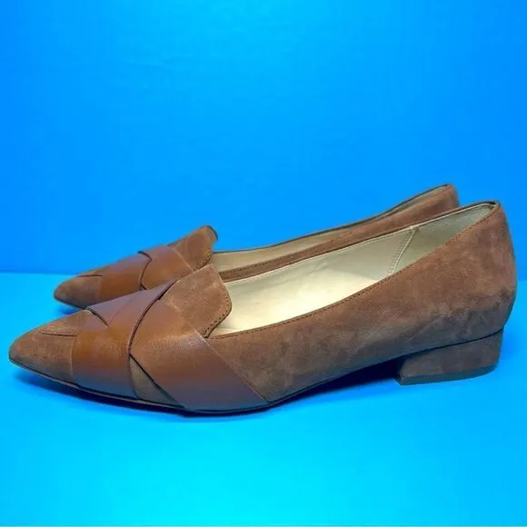 Cole Haan Womens Camila Point Skimmer Suede Leather Brown Flats 6B