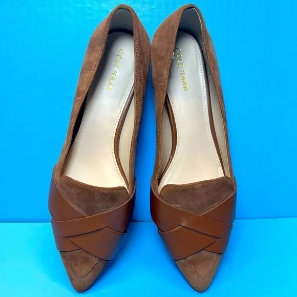 Cole Haan Womens Camila Point Skimmer Suede Leather Brown Flats 6B