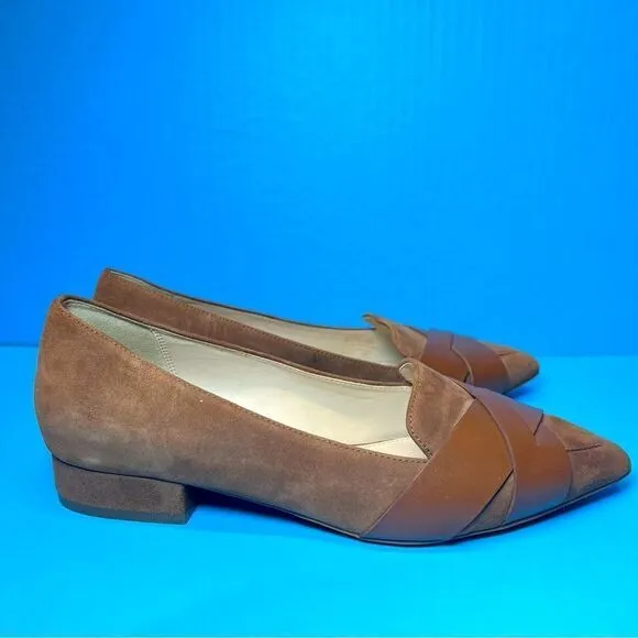 Cole Haan Womens Camila Point Skimmer Suede Leather Brown Flats 6B