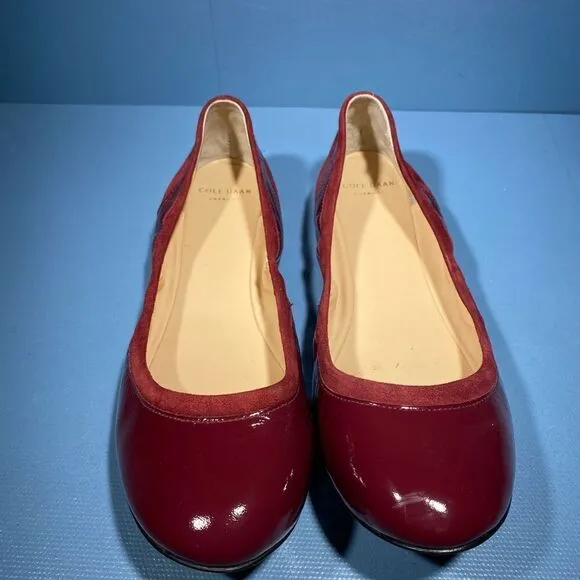Cole Haan N3632 Women's Red Avery Patent Leather Ballet Flats Size 6,5