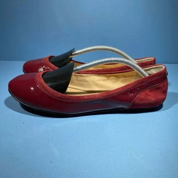 Cole Haan N3632 Women's Red Avery Patent Leather Ballet Flats Size 6,5