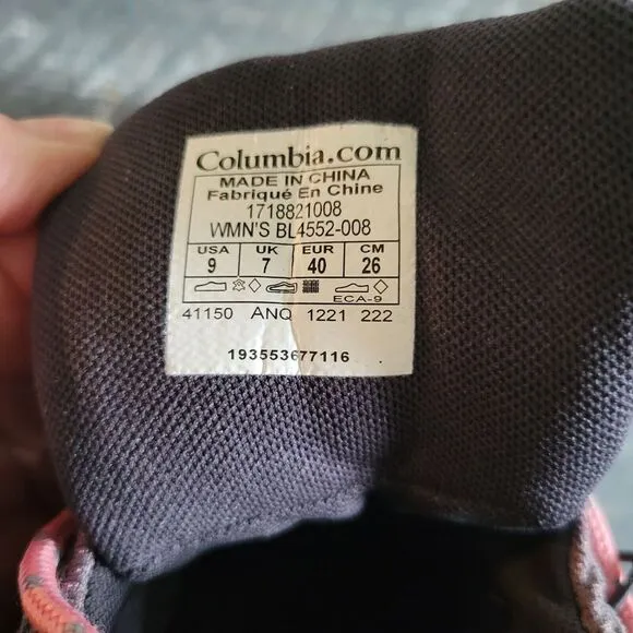 Columbia Hiking Boots Stratus/Rose Newton Ridge Plus Amped WP Women's Size 9