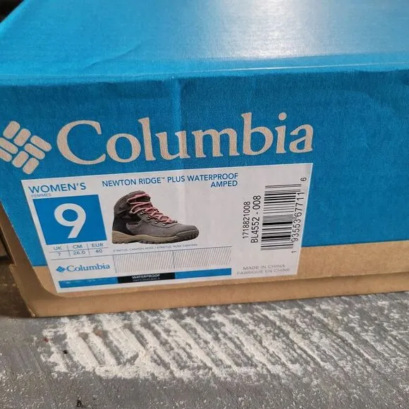 Columbia Hiking Boots Stratus/Rose Newton Ridge Plus Amped WP Women's Size 9