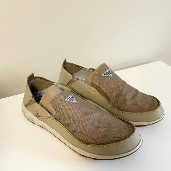 Columbia Men's Bahama Vent PFG Boat Shoe tan white size 10.5