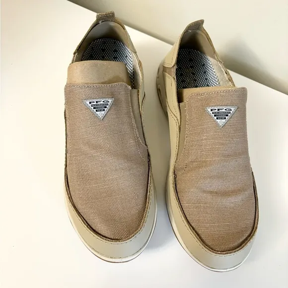 Columbia Men's Bahama Vent PFG Boat Shoe tan white size 10.5