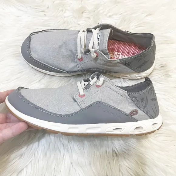 Columbia Men's Bahama Vent Relaxed Laced Boat Shoe Gray Waterproof Size 7