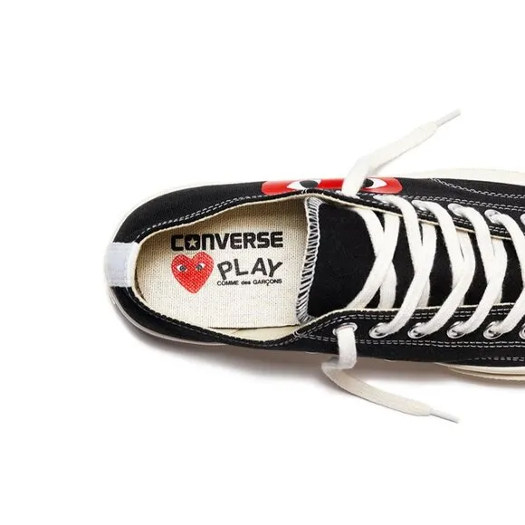 COMME des GARCONS PLAY Converse Large Emblem Low Top Canvas Sneakers Black 11
