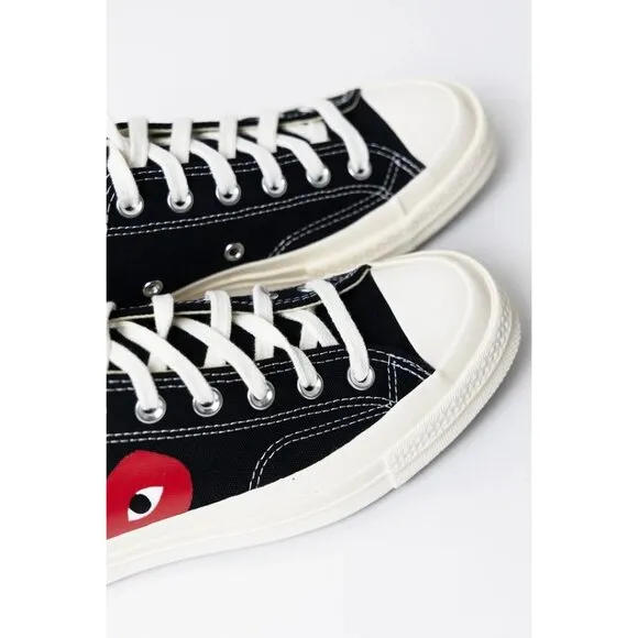 COMME des GARCONS PLAY Converse Large Emblem Low Top Canvas Sneakers Black 11