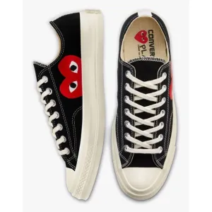 COMME des GARCONS PLAY Converse Large Emblem Low Top Canvas Sneakers Black 11