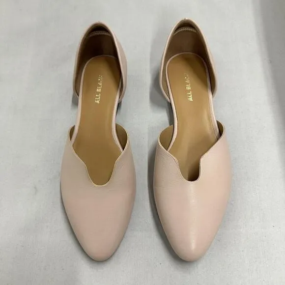 Contemporary Tan Leather Ballet Flats (37)