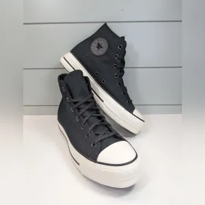 Converse All Star Chuck Taylor Lift Hi Top Platform Black Canvas Shoes Wmn 10.5