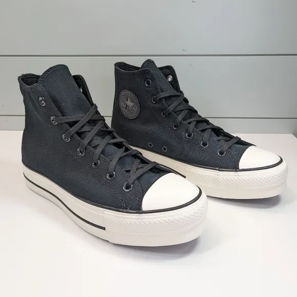 Converse All Star Chuck Taylor Lift Hi Top Platform Black Canvas Shoes Wmn 10.5