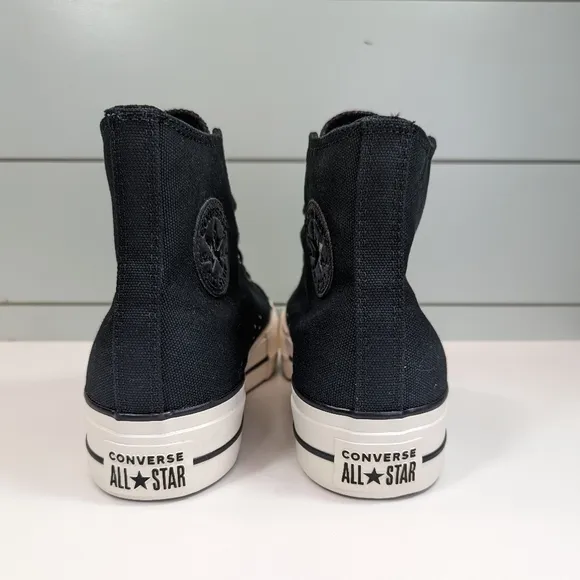 Converse All Star Chuck Taylor Lift Hi Top Platform Black Canvas Shoes Wmn 10.5