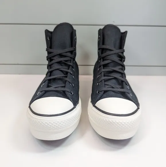 Converse All Star Chuck Taylor Lift Hi Top Platform Black Canvas Shoes Wmn 10.5