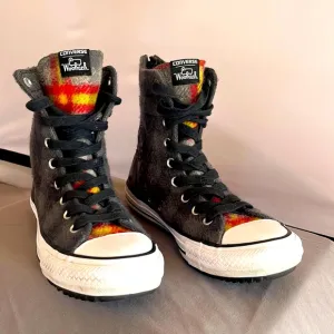 Converse All Star Chuck Taylor Woolrich Hi Top plaid sneakers women’s size 7.5