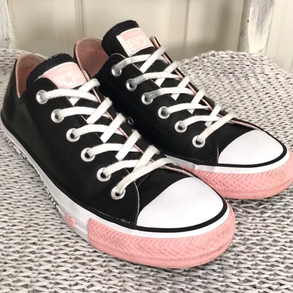 Converse Black Leather Love Sneakers