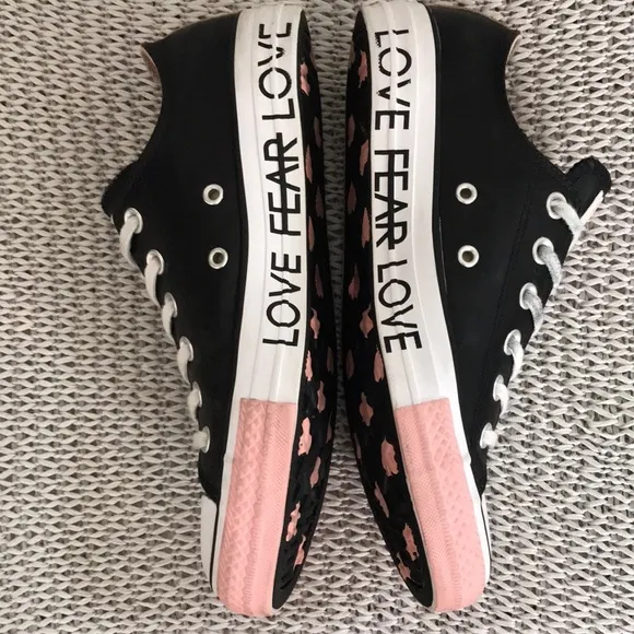 Converse Black Leather Love Sneakers