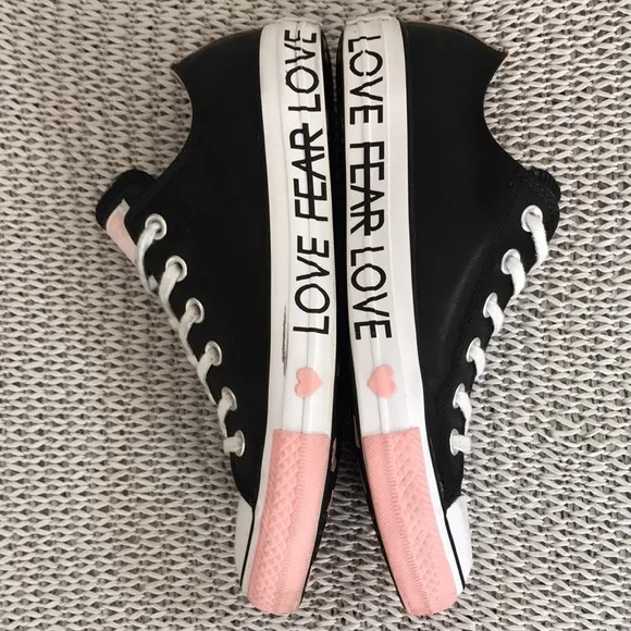 Converse Black Leather Love Sneakers
