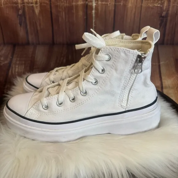 Converse Boy Chuck Taylor All Star Lugged Lift Platform Canvas High Top Shoe 6.5