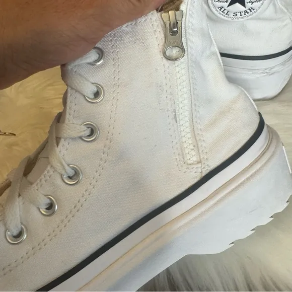 Converse Boy Chuck Taylor All Star Lugged Lift Platform Canvas High Top Shoe 6.5