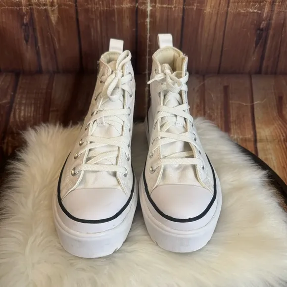 Converse Boy Chuck Taylor All Star Lugged Lift Platform Canvas High Top Shoe 6.5