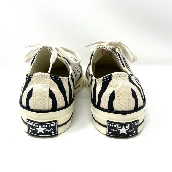 Converse Chuck 70 Low Black Zebra Stripes Black Beige Shoes Men's Size 167811C