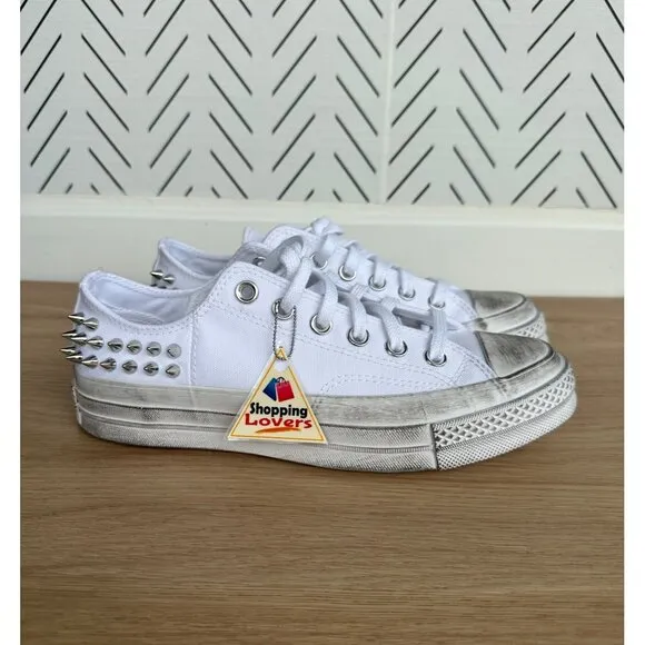 ⭐Converse Chuck 70 Stud Low Edge Sz 7 Women Shoes Sneaker White Punk A07208C New