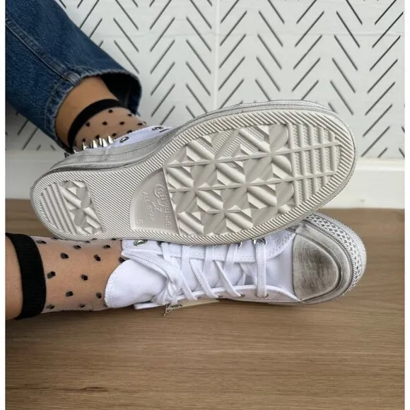 ⭐Converse Chuck 70 Stud Low Edge Sz 7 Women Shoes Sneaker White Punk A07208C New