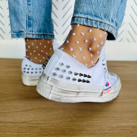 ⭐Converse Chuck 70 Stud Low Edge Sz 7 Women Shoes Sneaker White Punk A07208C New